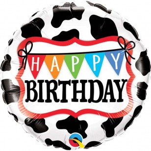 Holstein Cow Print Happy Birthday Balloon Holstein Cow Print Happy Birthday Balloon